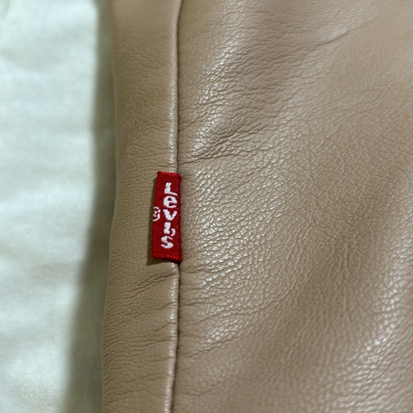 Tan faux leather jacket - Levi - Picture 4 of 5